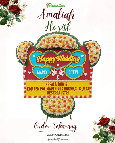 Karangan Papan Bunga Pernikahan di Sidokare